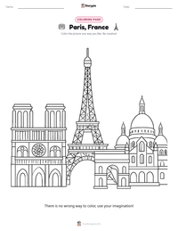 Paris, France printable worksheet preview