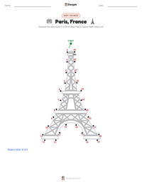 Paris, France printable worksheet preview