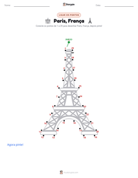 Prévia da folha de atividades imprimível Paris, França