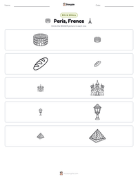Paris, France printable worksheet preview
