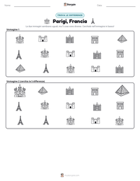 Anteprima della scheda stampabile di Parigi, Francia