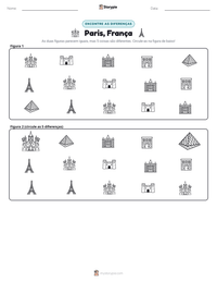 Prévia da folha de atividades imprimível Paris, França