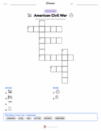 American Civil War printable worksheet preview