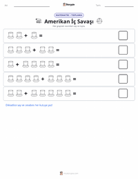 Amerikan İç Savaşı yazdırılabilir çalışma sayfası önizlemesi
