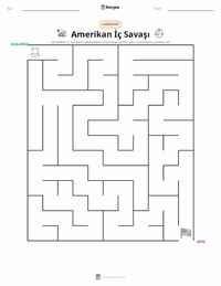 Amerikan İç Savaşı yazdırılabilir çalışma sayfası önizlemesi