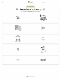 Amerikan İç Savaşı yazdırılabilir çalışma sayfası önizlemesi
