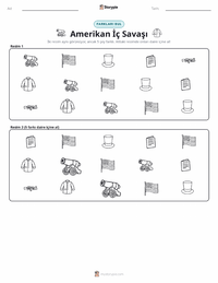 Amerikan İç Savaşı yazdırılabilir çalışma sayfası önizlemesi