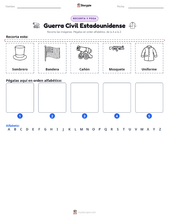 Cortar y Pegar el Alfabeto