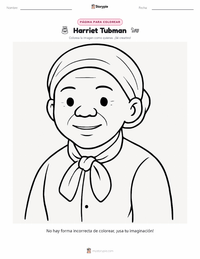 Vista previa de la hoja de trabajo imprimible de Harriet Tubman