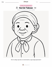 Strona do kolorowania Harriet Tubman dla dzieci