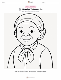 Prévia da folha de atividades imprimível Harriet Tubman