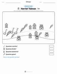 Prévia da folha de atividades imprimível Harriet Tubman