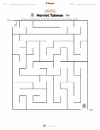 Harriet Tubman druckbare Arbeitsblatt Vorschau