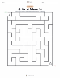 Anteprima della scheda stampabile di Harriet Tubman