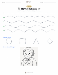 Vista previa de la hoja de trabajo imprimible de Harriet Tubman