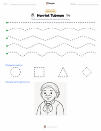Prabaca lembar kerja cetak Harriet Tubman