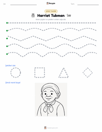 Harriet Tubman yazdırılabilir çalışma sayfası önizlemesi