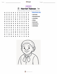 Prabaca lembar kerja cetak Harriet Tubman