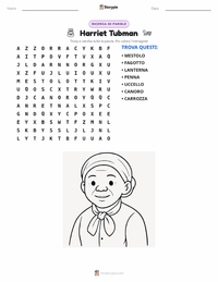 Anteprima della scheda stampabile di Harriet Tubman