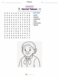 Harriet Tubman afdrukbare werkblad voorbeeld