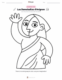 Les Demoiselles d’Avignon coloring page for kids