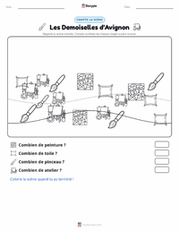 Aperçu de la feuille de travail imprimable Les Demoiselles d’Avignon