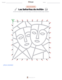 Vista previa de la hoja de trabajo imprimible de Les Demoiselles d’Avignon
