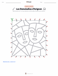 Aperçu de la feuille de travail imprimable Les Demoiselles d’Avignon