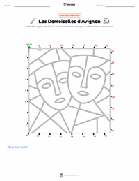 Les Demoiselles d’Avignon afdrukbare werkblad voorbeeld