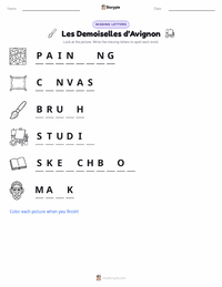 Les Demoiselles d’Avignon printable worksheet preview