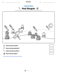 Paul Gauguin printable worksheet preview