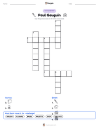 Paul Gauguin printable worksheet preview