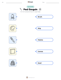 Paul Gauguin yazdırılabilir çalışma sayfası önizlemesi