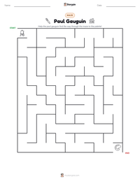 Paul Gauguin printable worksheet preview