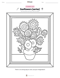 Sunflowers (series) printable worksheet preview