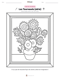 Aperçu de la feuille de travail imprimable Les Tournesols (série)