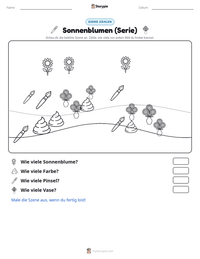 Sonnenblumen (Serie) druckbare Arbeitsblatt Vorschau