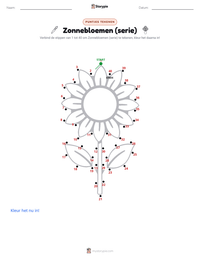 Zonnebloemen (serie) afdrukbare werkblad voorbeeld
