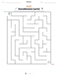 Zonnebloemen (serie) afdrukbare werkblad voorbeeld