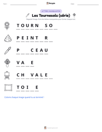 Aperçu de la feuille de travail imprimable Les Tournesols (série)