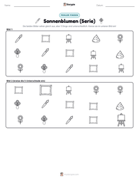 Sonnenblumen (Serie) druckbare Arbeitsblatt Vorschau