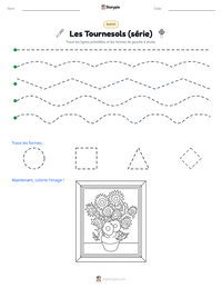 Aperçu de la feuille de travail imprimable Les Tournesols (série)