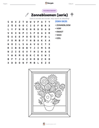 Zonnebloemen (serie) afdrukbare werkblad voorbeeld