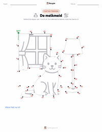 Het Melkmeisje afdrukbare werkblad voorbeeld