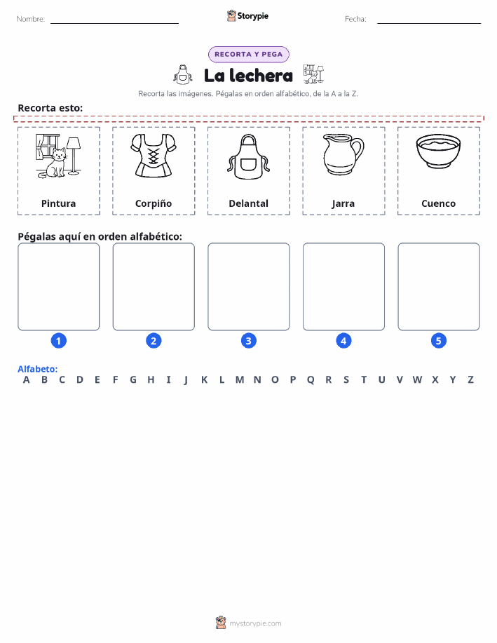 Cortar y Pegar el Alfabeto