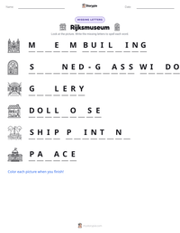 Rijksmuseum printable worksheet preview