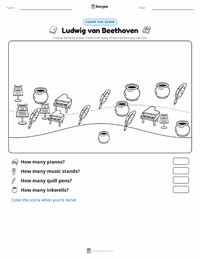 Ludwig van Beethoven printable worksheet preview