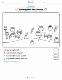 Ludwig van Beethoven yazdırılabilir çalışma sayfası önizlemesi