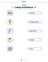 Ludwig van Beethoven printable worksheet for kids