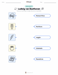 Scheda stampabile di Ludwig van Beethoven per bambini